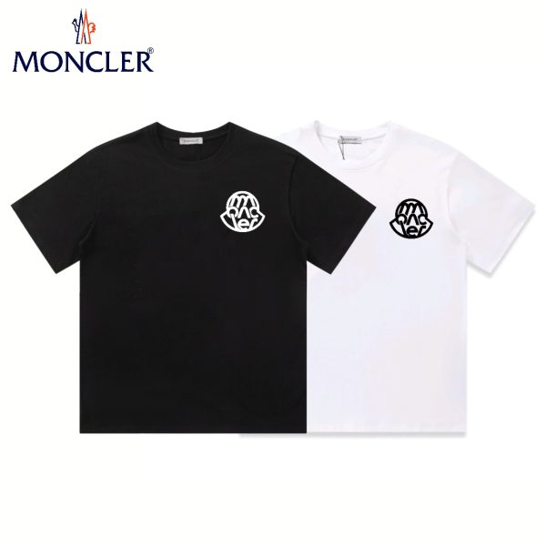 Luxury Moncler T-Shirt Black Cotton Logo Collection