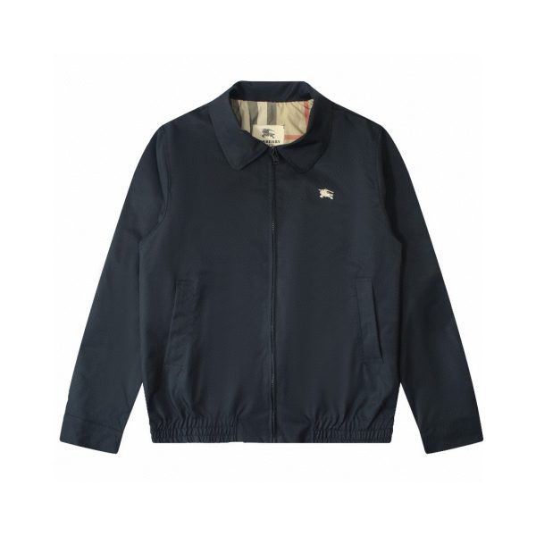 Premium Burberry Coat Black Embroidered Luxury