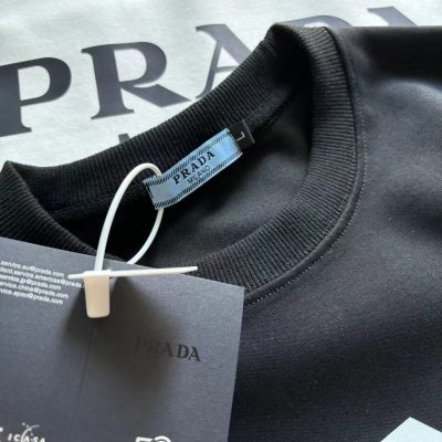 High Quality Prada Sweatshirts Black Classic Style