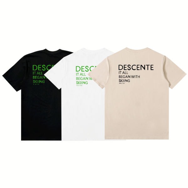 Luxury Descente T-Shirt Black Cotton Logo Style