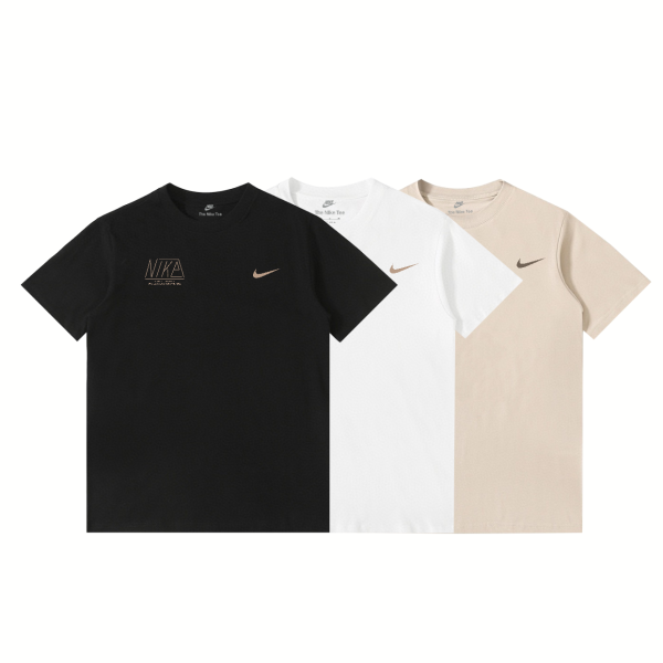 High Quality Nike Short Sleeves Black Cotton Print Style