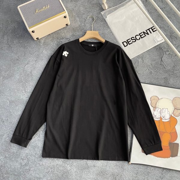 Best Selling Descente Long Sleeves Black Cotton Casual Collection