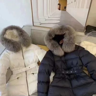 Luxury Moncler Down Jacket White Nylon Oversized Luxury