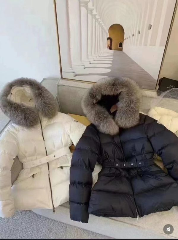 Luxury Moncler Down Jacket White Nylon Oversized Luxury