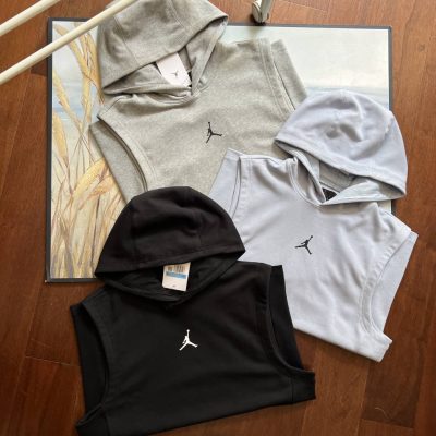 Luxury Jordan Sleeveless Black Knit Sporty Style
