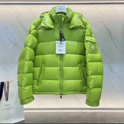 Luxury Moncler Down Jackets Green Minimalist Collection