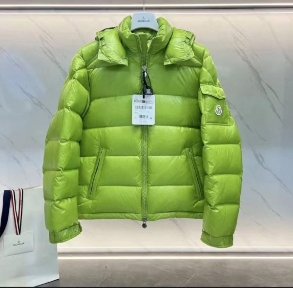 Luxury Moncler Down Jackets Green Minimalist Collection