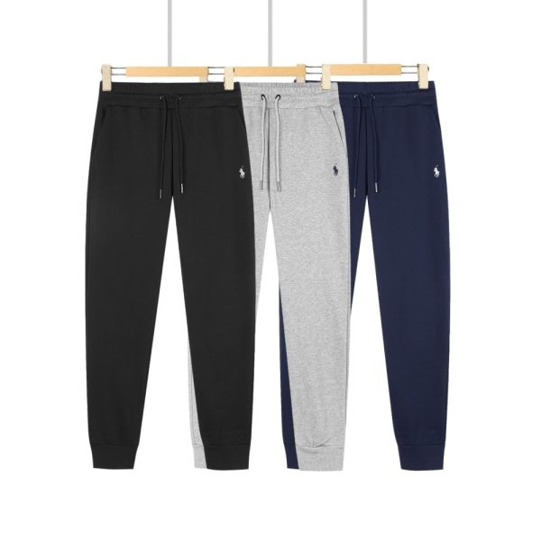 Luxury Ralph Lauren Trousers Black Cotton Embroidered Collection