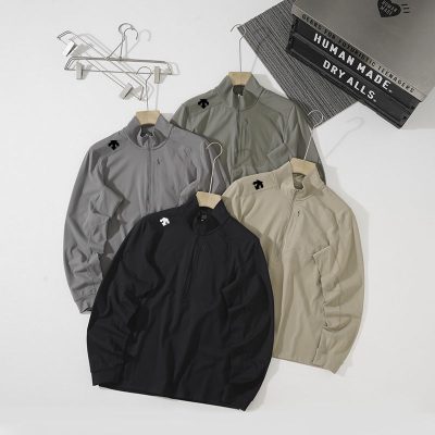 Best Selling Descente Long Sleeves Black Nylon Solid Style