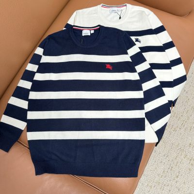 Premium Quality Burberry Sweaters Blue Embroidered Collection