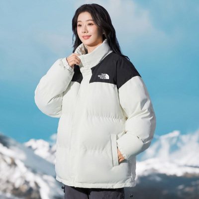 Luxury The North Face Jacket Black Cotton Print Style