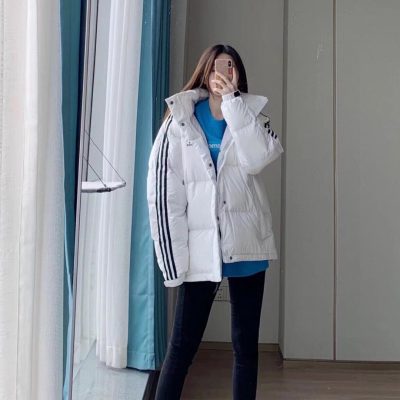 Premium Quality Adidas Coats White Solid Style