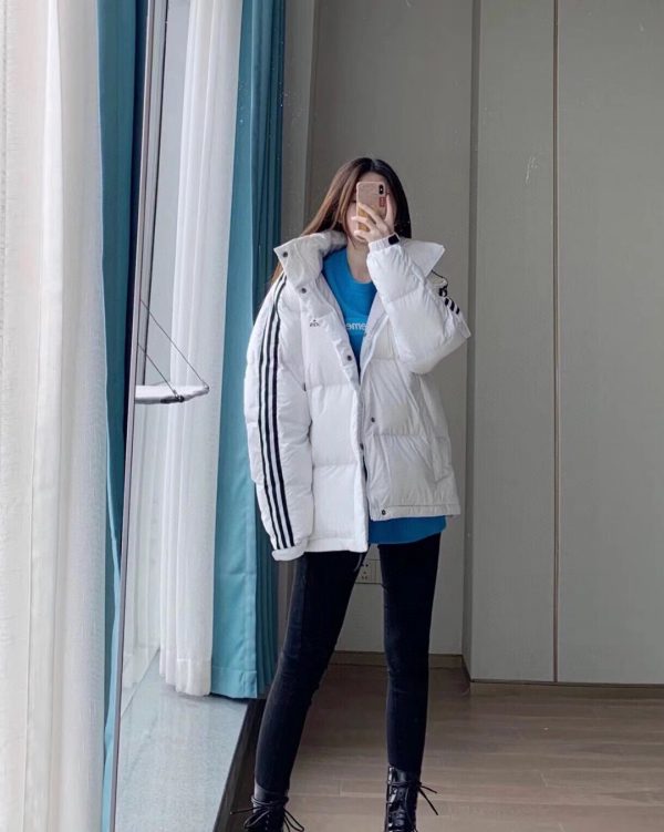 Premium Quality Adidas Coats White Solid Style