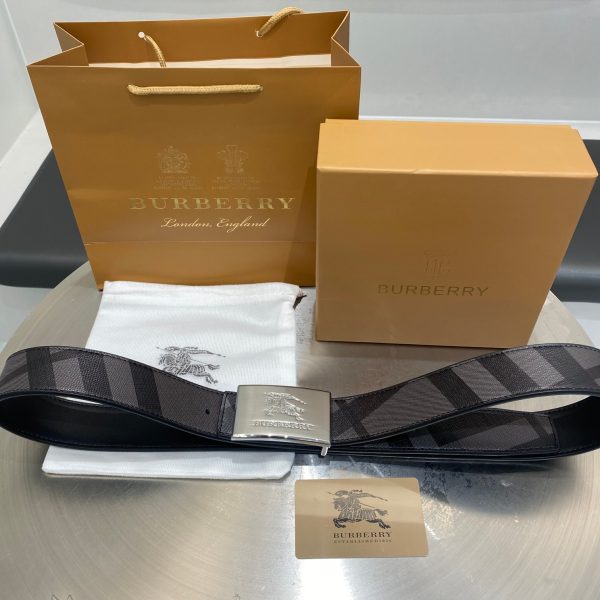 High Quality Burberry Belt Black Leather Classic Luxury