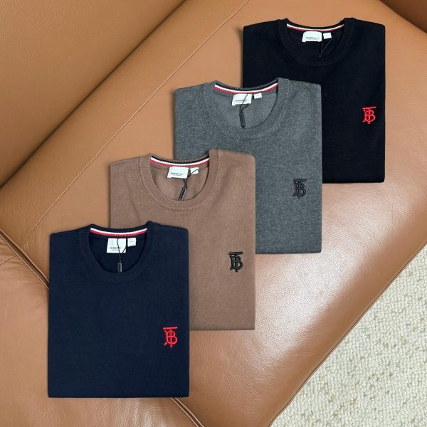 Luxury Burberry Sweaters Black Embroidered Collection