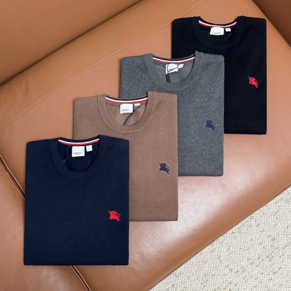Premium Burberry Sweaters Black Embroidered Luxury