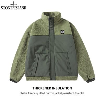 Premium Stone Island Jacket Green Fleece Style