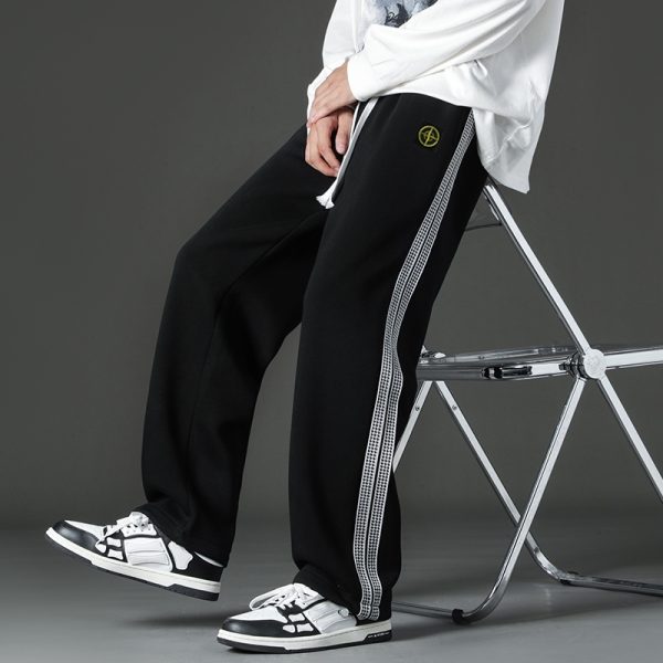 High Quality Stone Island Casual Pants Black Patchwork Collection