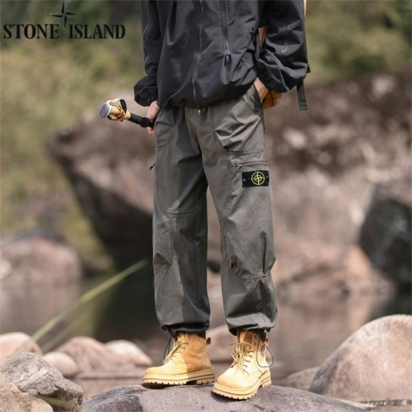 Premium Stone Island Trousers White Retro Collection