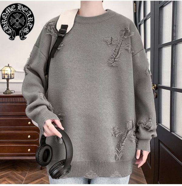 High Quality Chrome Hearts Sweaters Gold Distressed Luxury