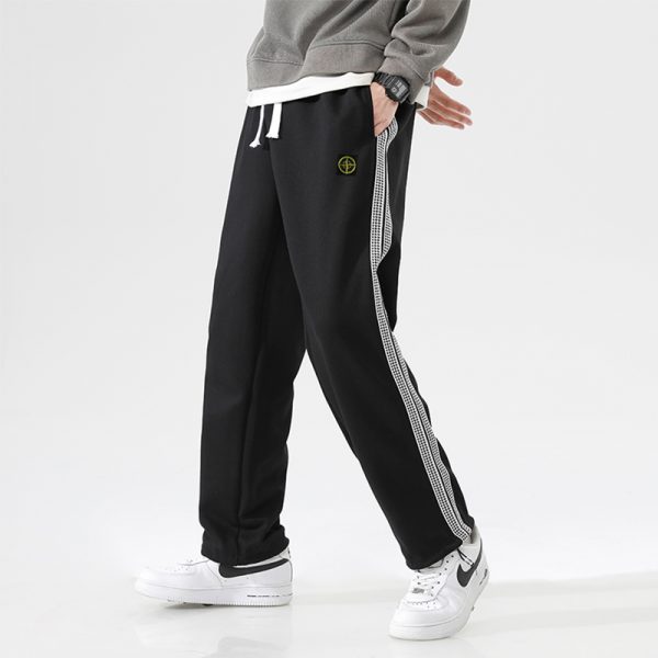 Best Selling Stone Island Casual Pants Black Patchwork Luxury
