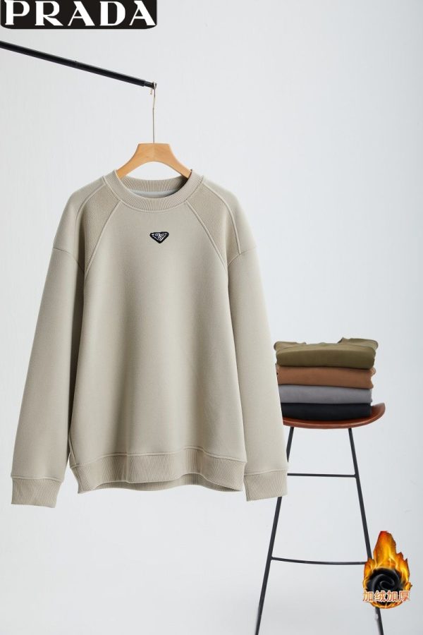 High Quality Prada Hoodie Fleece Solid Collection
