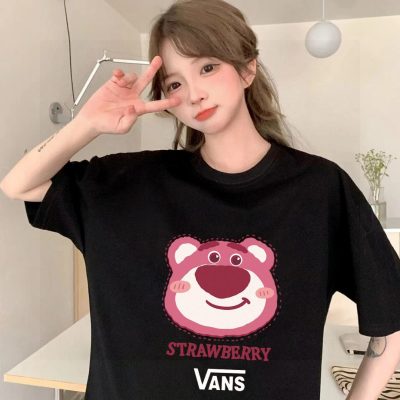 High Quality Vans Short Sleeves Black Cotton Print Collection