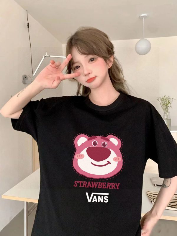 High Quality Vans Short Sleeves Black Cotton Print Collection