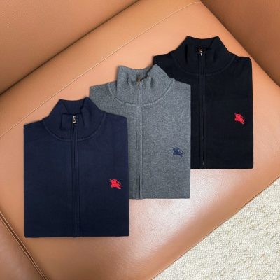 Premium Quality Burberry Sweater Black Embroidered Style