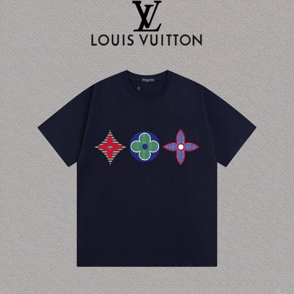 Premium Louis Vuitton Short Sleeves Cotton Logo Style