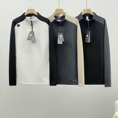 Premium Quality Descente Long Sleeves Black Fleece Breathable Luxury