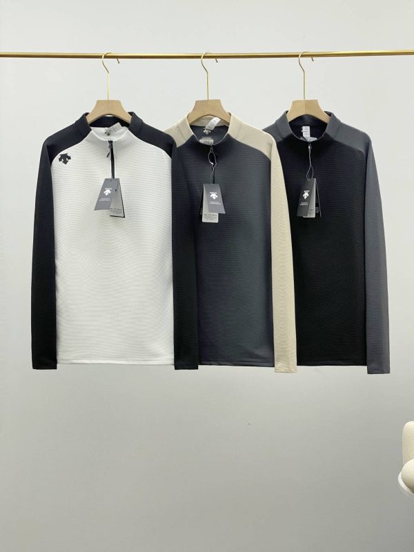 Premium Quality Descente Long Sleeves Black Fleece Breathable Luxury