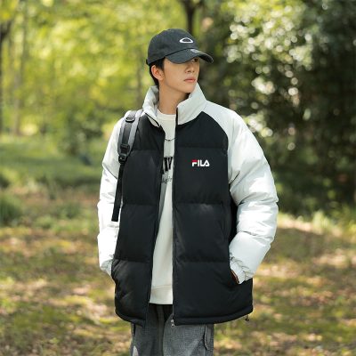 Best Selling Fila Jacket Black Patchwork Collection