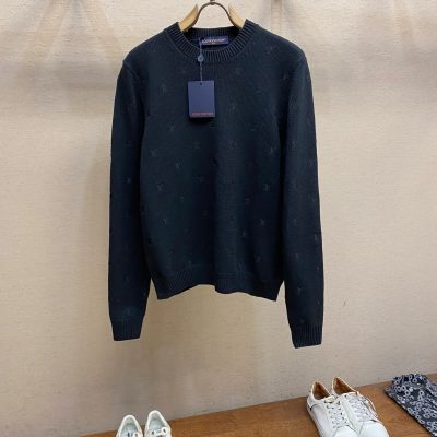 High Quality Louis Vuitton Sweater Black Knit Classic Style