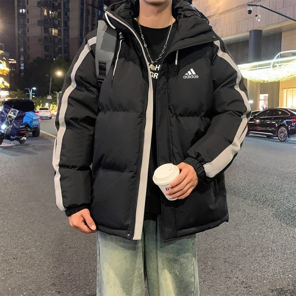 Best Selling Adidas Coats Black Cotton Patchwork Collection