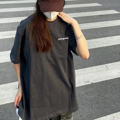 High Quality Patagonia Short Sleeves Black Cotton Print Luxury