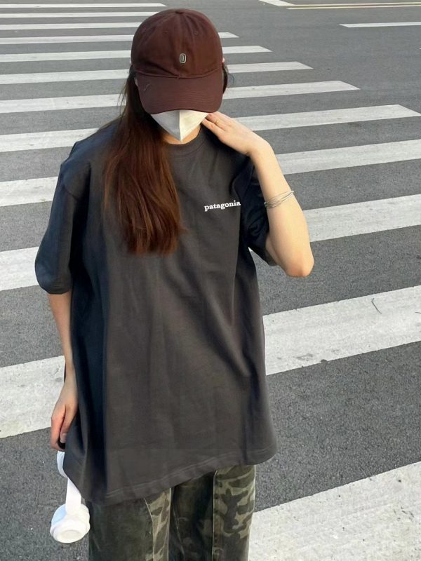 High Quality Patagonia Short Sleeves Black Cotton Print Luxury