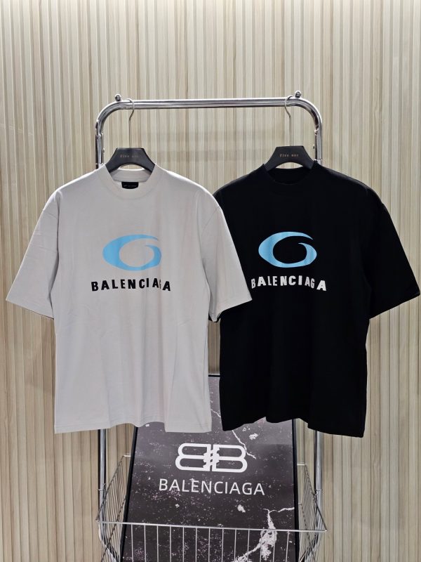 Luxury Balenciaga Short Sleeves Black Logo Collection