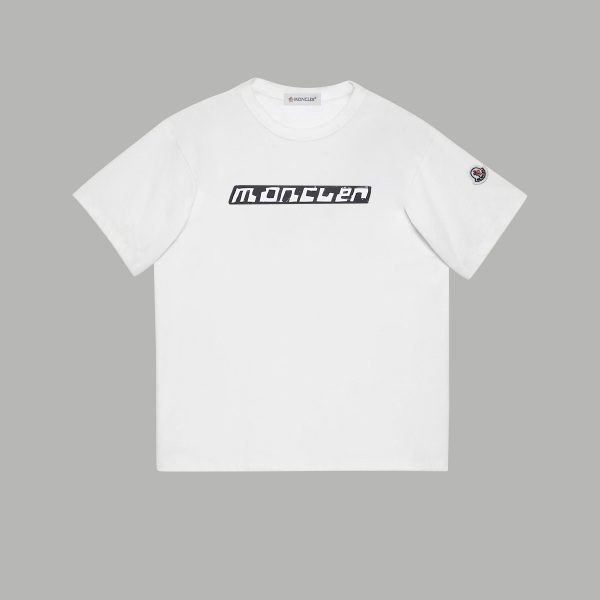 Premium Quality Moncler Short Sleeves Black Cotton Print Luxury