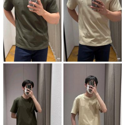Premium Quality Ami Short Sleeves Olive Cotton Logo Style