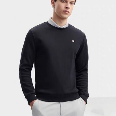Premium Fila Sweatshirts Black Cotton Classic Style