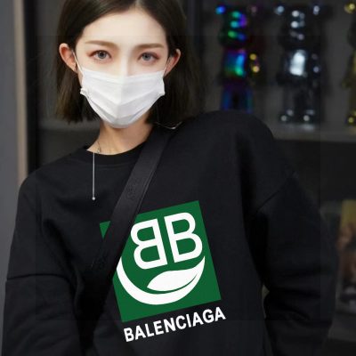 Premium Quality Balenciaga Hoodie Green Fleece Logo Collection