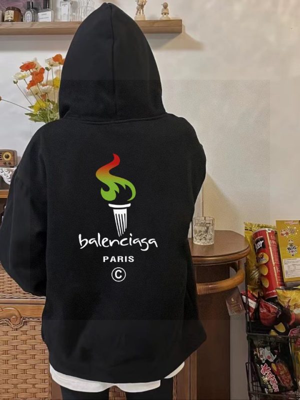 Best Selling Balenciaga Sweatshirts Gray Fleece Embroidery Style