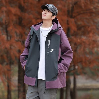 Best Selling Nike Coats Black Patchwork Style