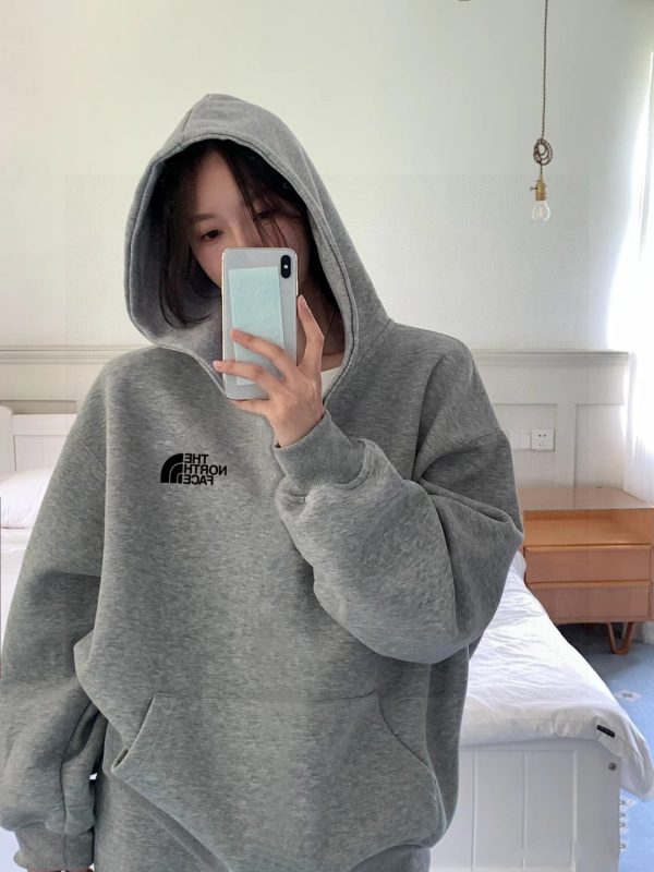 High Quality The North Face Sweatshirts Gray Fleece Logo Style