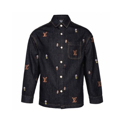 Luxury Louis Vuitton Shirts White Denim Washed Collection