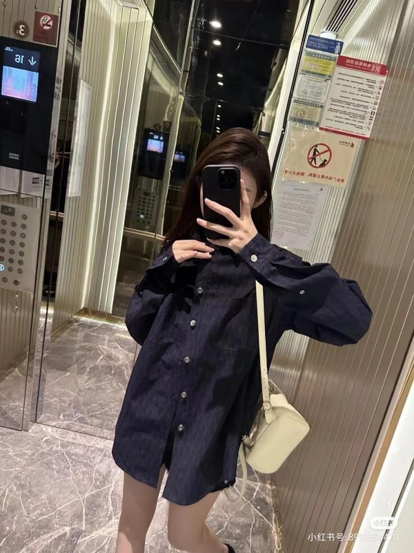 Premium Dior Long Sleeves Navy Denim Monogram Luxury
