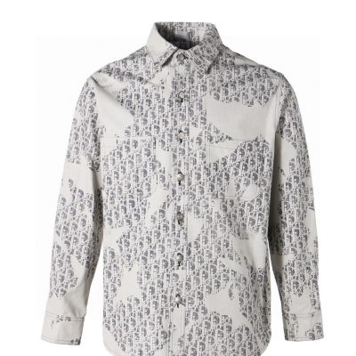 Luxury Dior Shirt White Denim Classic Style