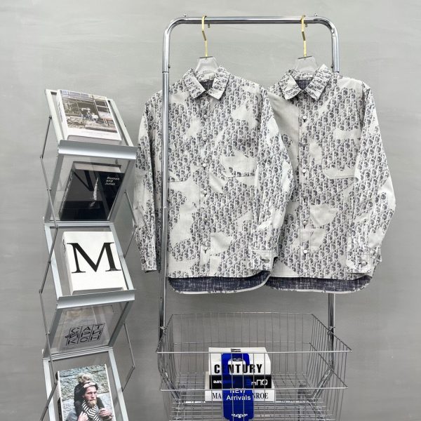 High Quality Dior Shirt Gray Denim Classic Collection