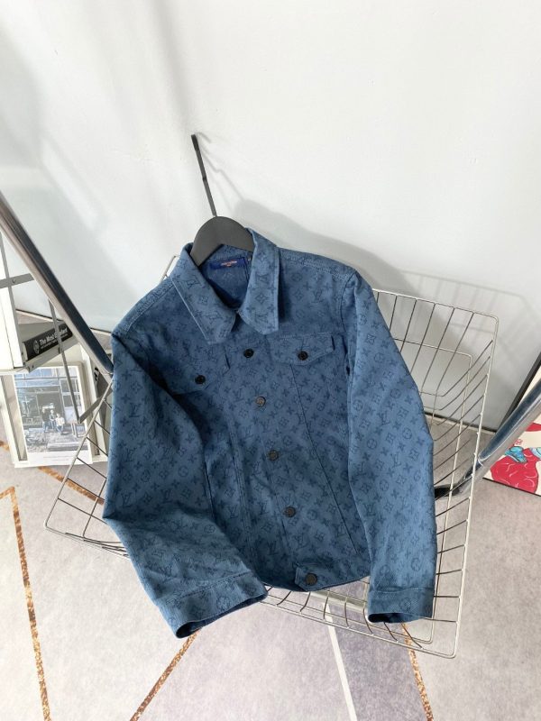 Premium Quality Louis Vuitton Coats Navy Denim Classic Style